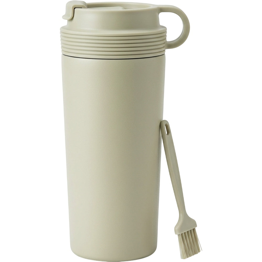 Mokfi Protected-Straw Flip-Lid Double-Wall Travel Tumbler 20 oz Sage Cream - Product view