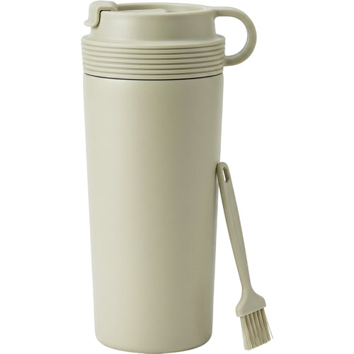 Mokfi Protected-Straw Flip-Lid Double-Wall Travel Tumbler 20 oz Sage Cream - Product view